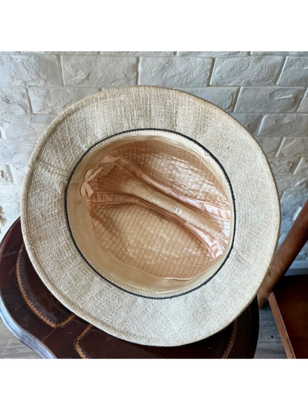 Vintage Churchill LTD Tweed Fedora Walking Hat with Striped Hatband - Picture 9 of 11